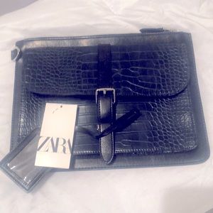 Blue Leather Zara Clutch